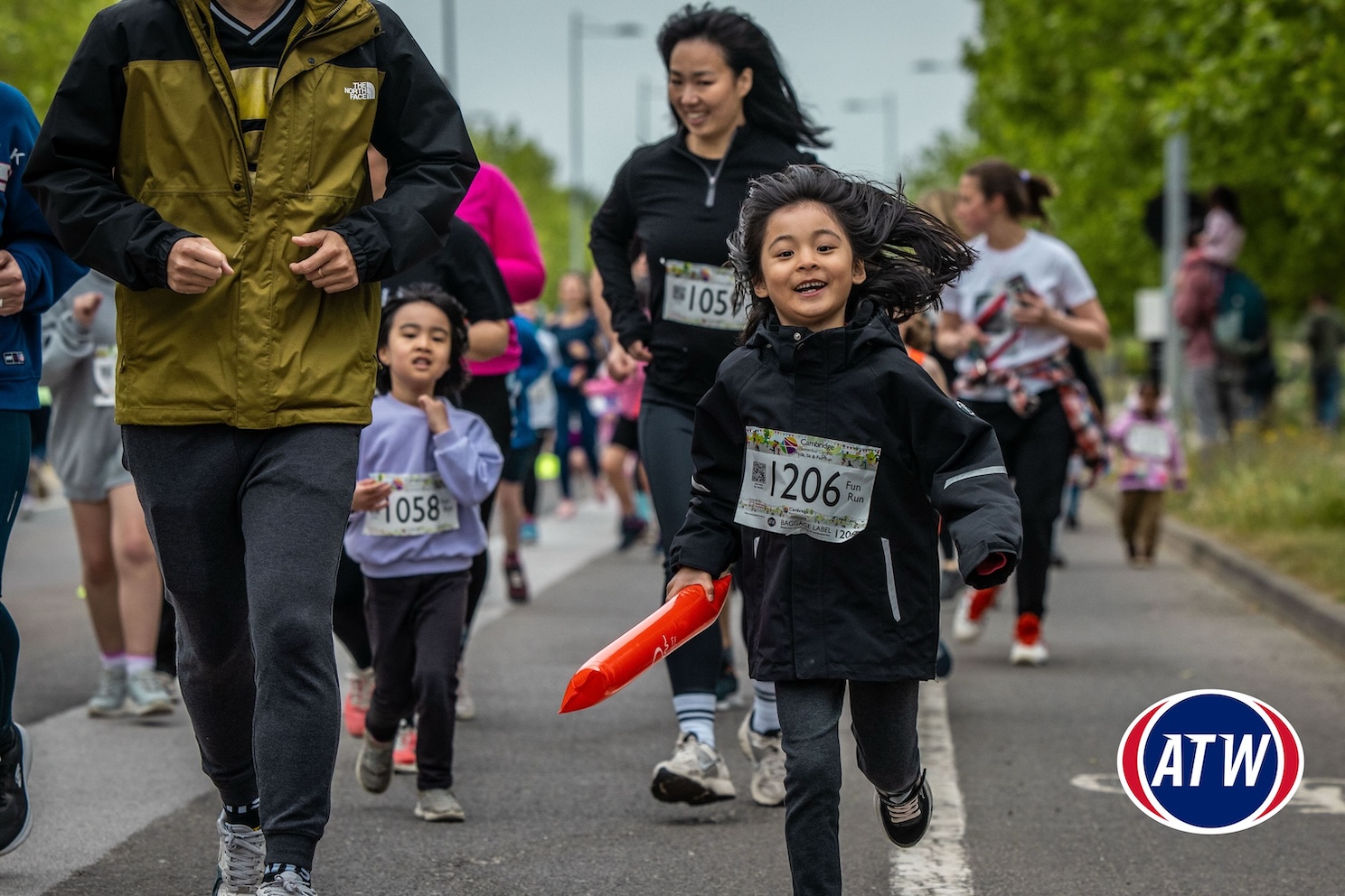 Child taking part in the Cambridge Biomedical Campus Fun Run